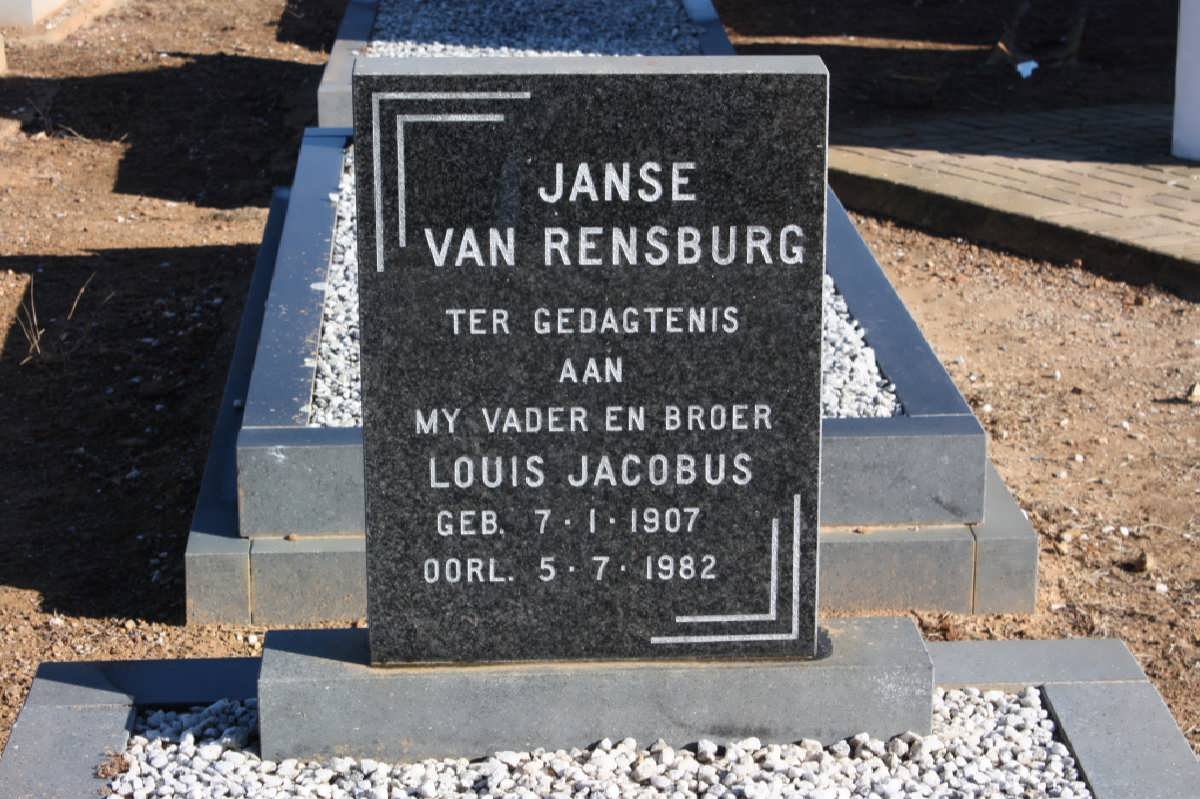 RENSBURG Louis Jacobus, Janse van 1907-1982