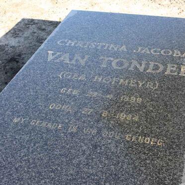 TONDER Christina Jacoba, van nee HOFMEYR 1899-1984