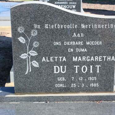 TOIT Aletta Magaretha, du 1905-1985