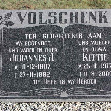 VOLSCHENK Johannes J. 1907-1992 &amp; Kittie 1912-2000