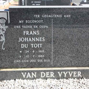 VYVER Frans Johannes Du Toit, van der 1918-1983