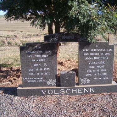 VOLSCHENK John P. 1905-1970 &amp; Anna Dorethea KOCH 1904-1978
