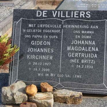 VILLIERS Gideon Johannes Kirchner, de 1927-2000 &amp; Johanna Magdalena Gertruida BRITZ 1933-