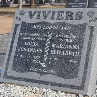 VIVIERS Louis Johannes 1938-2004 &amp; Marianna Elizabeth 1939-