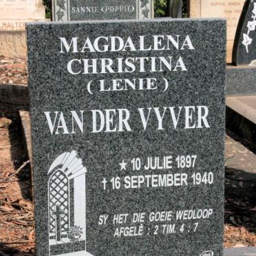 VYVER Magdalena Christina, van der 1897-1940