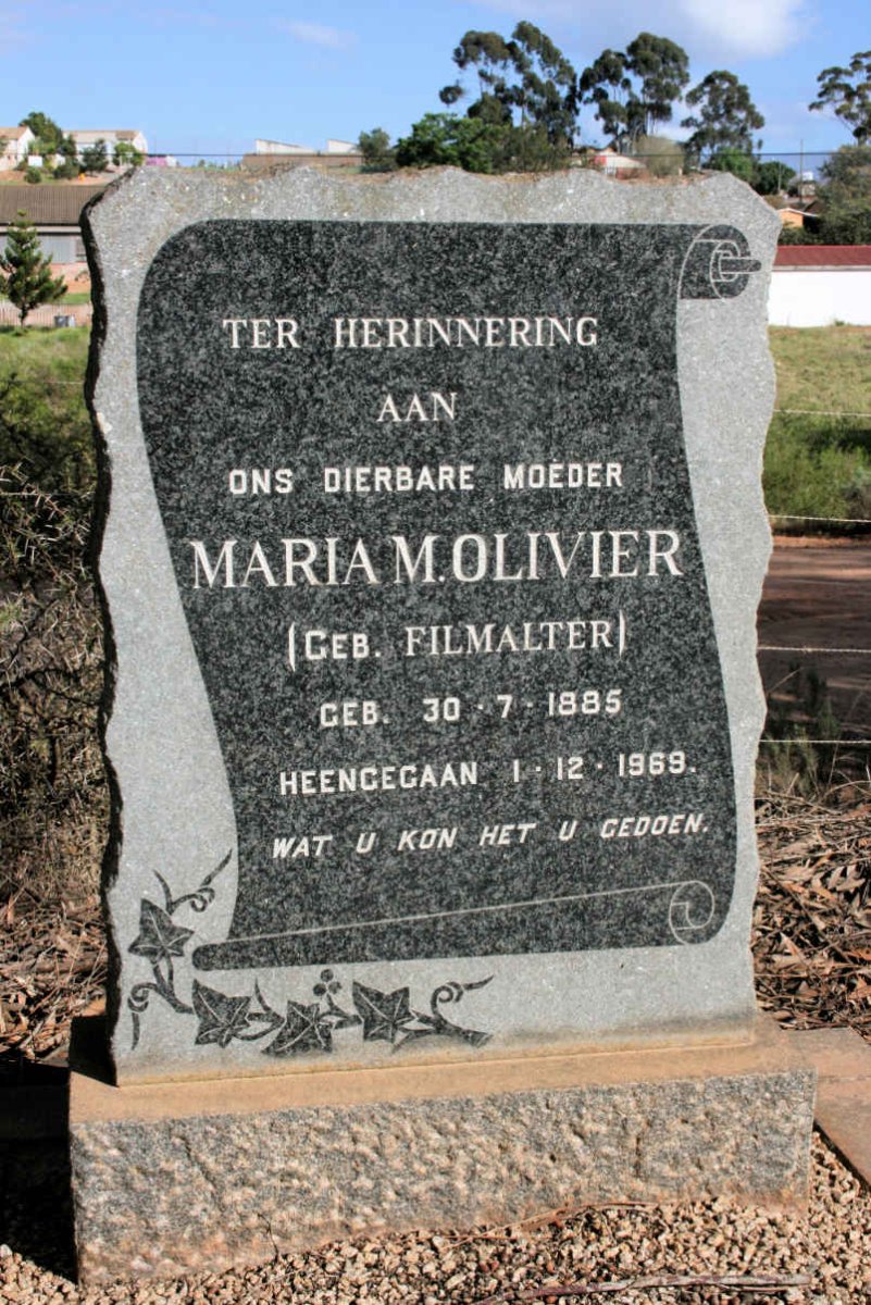 OLIVIER Maria M. neé FILMALTER 1885-1969