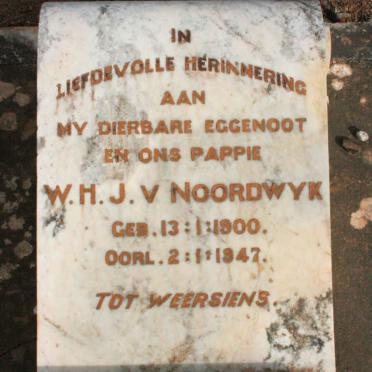 NOORDWYK W.H.J., van 1900-1947