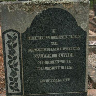 OLIVIER Daleen 1921-1947