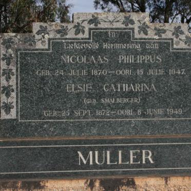 MÜLLER Nicolaas Philippus 1847-1970 &amp; Elsie Catharina SMALBERGER 1872-1949