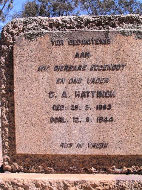 HATTINGH C.A. 1883-1944