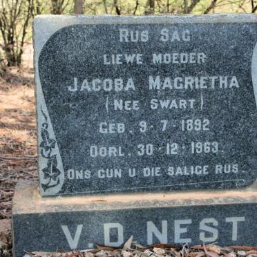 NEST Jacoba Magrietha, van der neé SWART 1892-1963