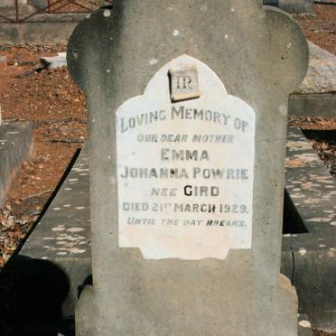 POWRIE Emma Johanna neé GIRD -1929