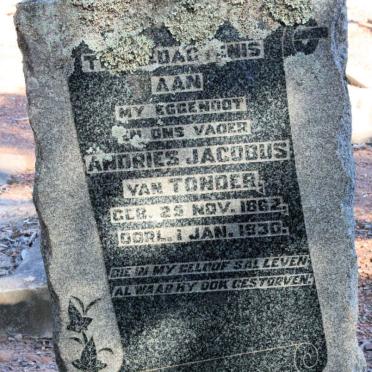TONDER Andries Jacobus, van 1862-1930