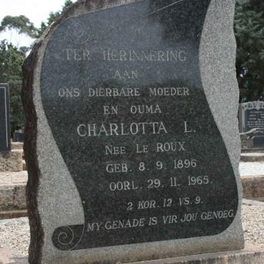HOLDER Charlotta L. neé LE ROUX 1896-1965