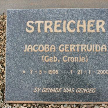 STREICHER Jacoba Gertruida neé CRONJE 1906-2000