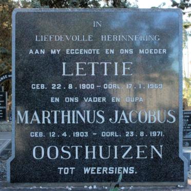 OOSTHUIZEN MarthinusJacobus 1903-1971 &amp; Lettie 1900-1969