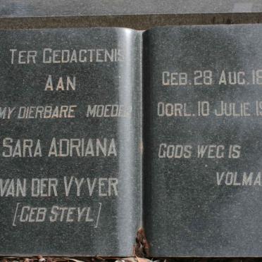 VYVER Sara Adriana, van der neé STEYL 1876-1966
