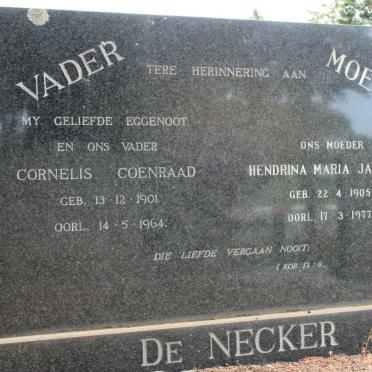 NECKER Cornelis Coenraad, de 1901-1964 &amp; Hendrina Maria Jacomina 1905-1977