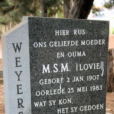 WEYERS M.S.M. 1907-1983
