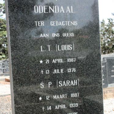 ODENDAAL L.T. 1887-1986 &amp; S.P. 1887-1939