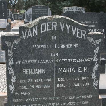 VYVER Benjamin, van der 1898-1966 &amp; Maria E.M. 1903-1980