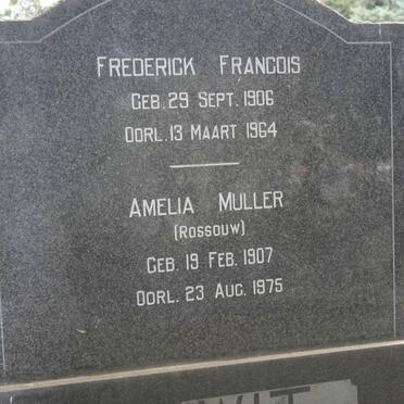 WIT Frederick Francois, de 1906-1964 &amp; Amelia Muller ROSSOUW 1907-1975