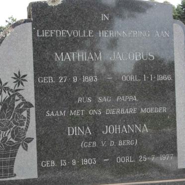LAMPRECHT Mathiam Jacobus 1893-1966 &amp; Dina Johanna VAN DEN BERG 1903-1977