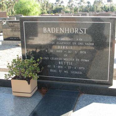 BADENHORST Dirkie 1889-1978 &amp; Bettie 1891-1979