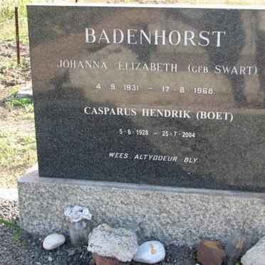 BADENHORST Casparus Hendrik 1928-2004 &amp; Johanna Elizabeth SWART 1931-1968