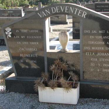 DEVENTER Zacharias Blomerus, van 1896-1976 &amp; Ella Johanna STEYN 1906-1988
