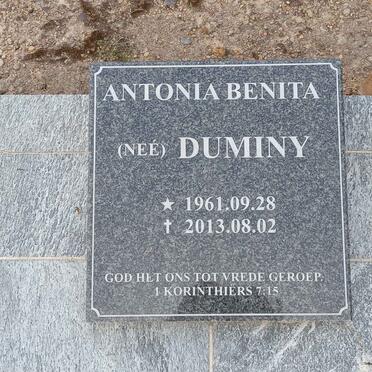 DUMINY Antonia Benita 1961-2013