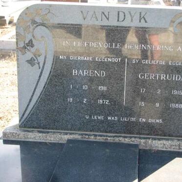 DYK Barend, van 1911-1972 &amp; Gertruida 1915-1988