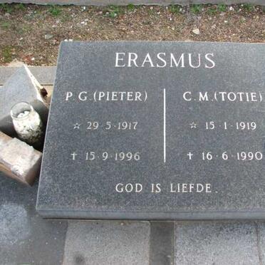 ERASMUS P.G. 1917-1996 &amp; C.M. 1919-1990