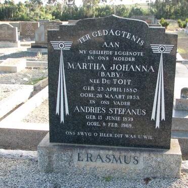 ERASMUS Andries Stephanus 1879-1969 &amp; Martha Johanna DU TOIT 1880-1953