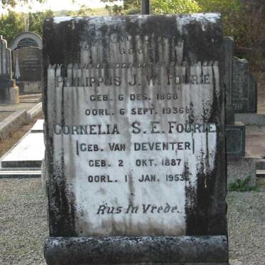 FOURIE Philippus J.W. 1868-1936 &amp; Cornelia S.E. VAN DEVENTER 1887-1953