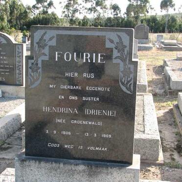 FOURIE Hendrina nee GROENEWALD 1906-1969