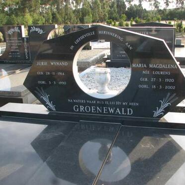 GROENEWALD Jurie Wynand 1914-1990 &amp; Maria Magdalena 1920-2002