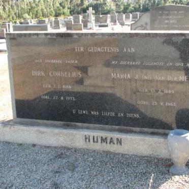 HUMAN Dirk Cornelius 1888-1973 &amp; Maria J. VAN DER MERWE 1889-1963