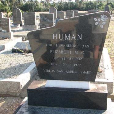 HUMAN Elizabeth M.C. 1902-1977