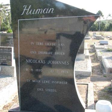 HUMAN Nicolaas Johannes 1895-1974