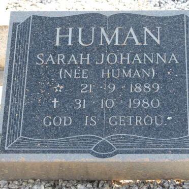 HUMAN Sarah Johanna nee HUMAN 1889-1980