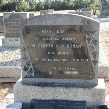 HUMAN Elizabeth C.J. nee BLOM 1863-1961