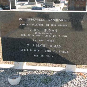 HUMAN M.J. 1912-1983 &amp; Joey EKSTEEN 1911-1971