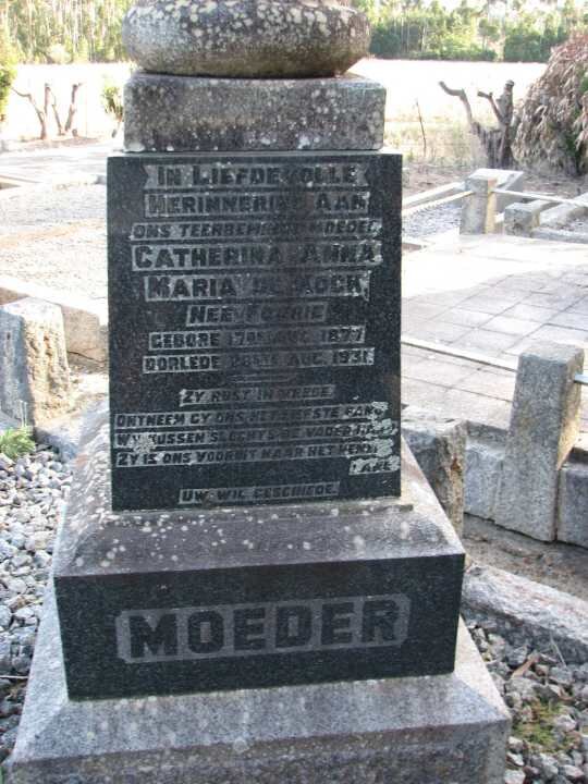 KOCK Catherina Anna Maria, de nee FOURIE 1877-1931