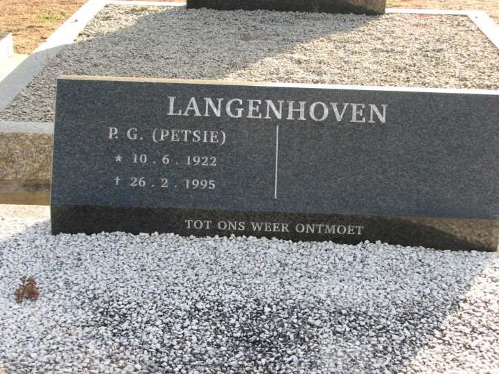 LANGENHOVEN P.G. 1922-1995