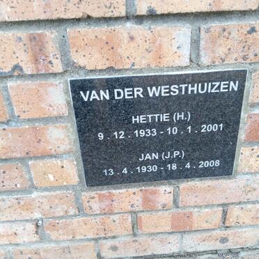 WESTHUIZEN J.P., van der 1930-2008 & H. 1933-2001