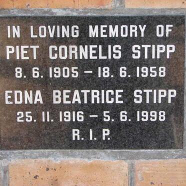STIPP Piet Cornelis 1905-1958 &amp; Edna Beatrice 1916-1998