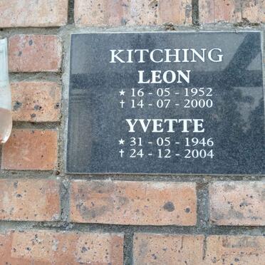 KITCHING Leon 1952-2000 &amp; Yvette 1946-2004