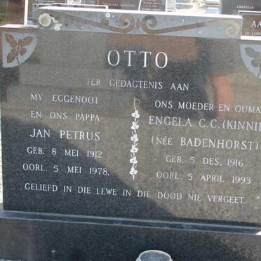 OTTO Jan Petrus 1912-1978 &amp; Engela C.C. BADENHORST 1916-1993