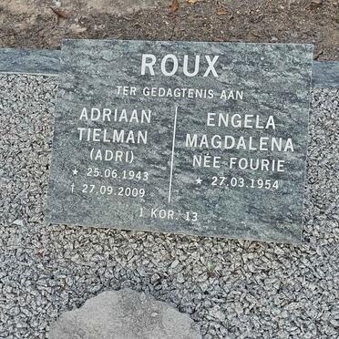 ROUX Adriaan Tielman 1943-2009 &amp; Engela Magdalena FOURIE 1954-